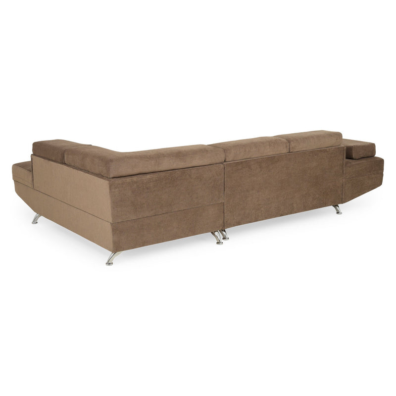 GIANNA Colțar extensibil șezlong stânga/dreapta, ladă depozitare inclusă, stofă