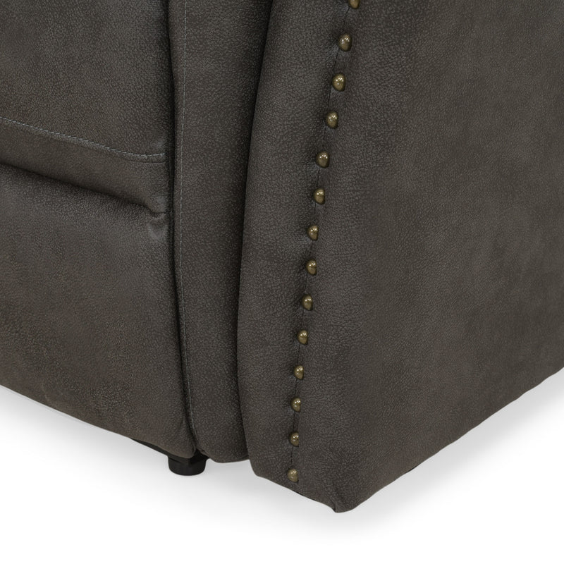 CROWSON Canapea 3 locuri, reclinere electrice, stofă