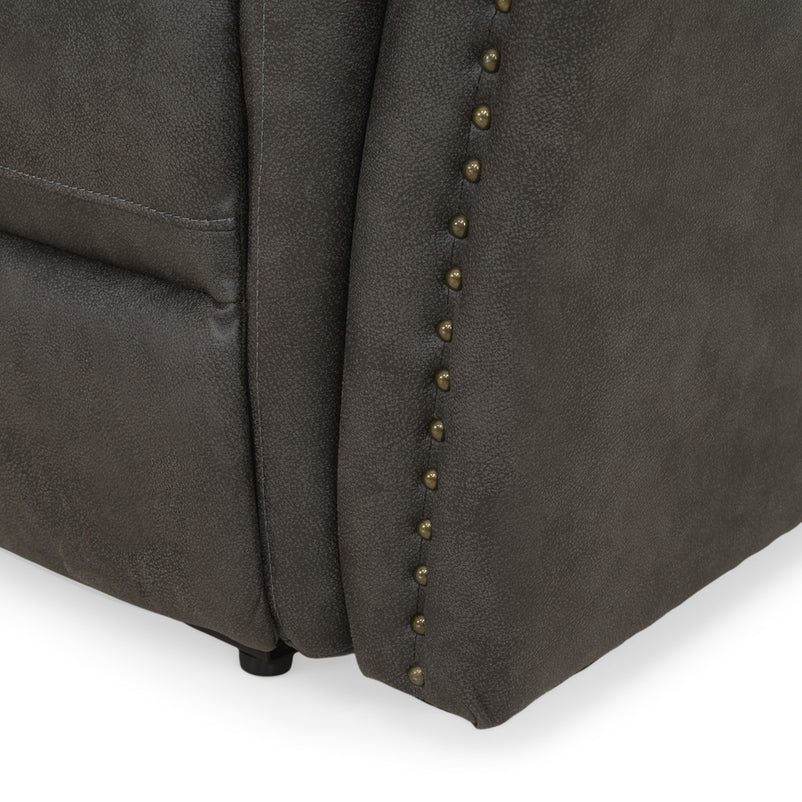 CROWSON Canapea 3 locuri, reclinere electrice, stofă