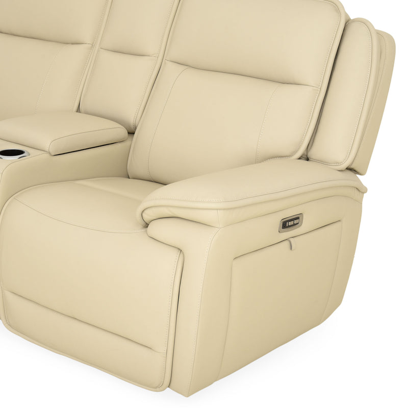 JOHNSON Canapea 2 locuri, 2 reclinere electrice, piele
