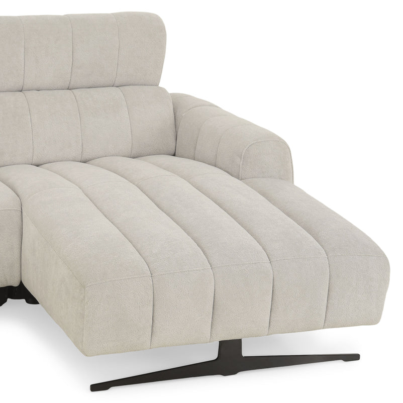 WELBY Colțar, recliner electric, șezlong stânga/dreapta, mecanism tetiere, stofă