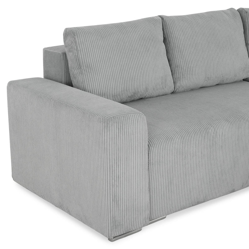 ONDINE Colțar extensibil, șezlong interschimbabil, ladă depozitare, stofă