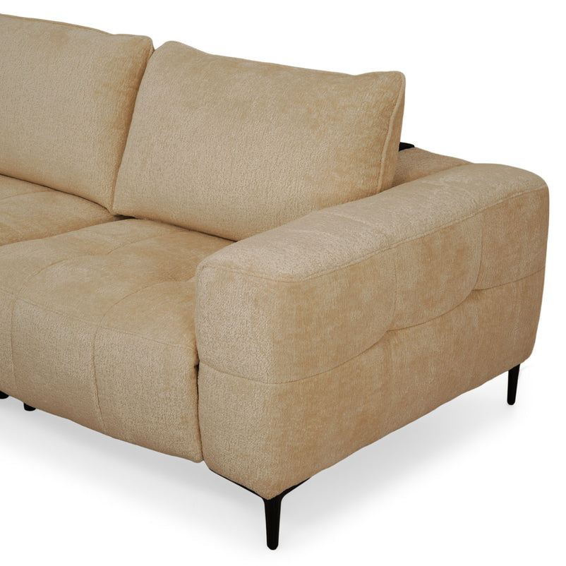 KARSTON Colțar cu șezlong stânga/dreapta, recliner electric, stofă