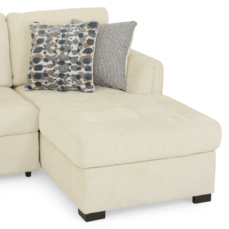 ASCOLI Colțar extensibil, șezlong stânga/dreapta, 4 perne decor incluse, stofă