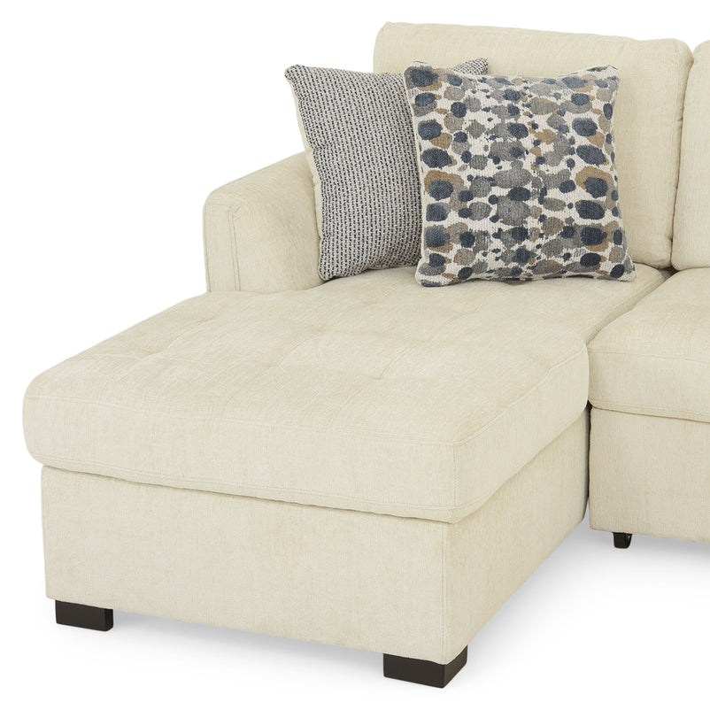 ASCOLI Colțar extensibil, șezlong stânga/dreapta, 4 perne decor incluse, stofă