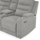 PARKER Canapea 2 locuri cu 2 reclinere electrice, încarcare wireless, consolă depozitare, stofă