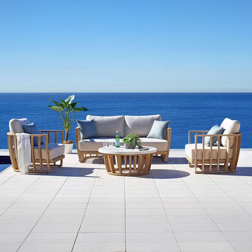 WOODLAND Set mobilier terasă/grădină, 2 fotolii, canapea și măsuță