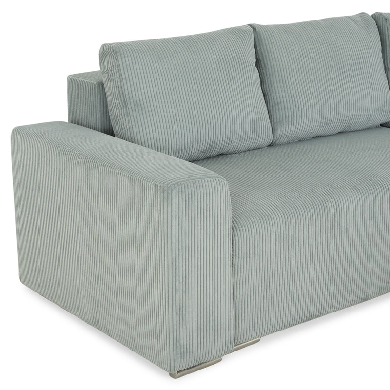 ONDINE Colțar extensibil, șezlong interschimbabil, ladă depozitare, stofă