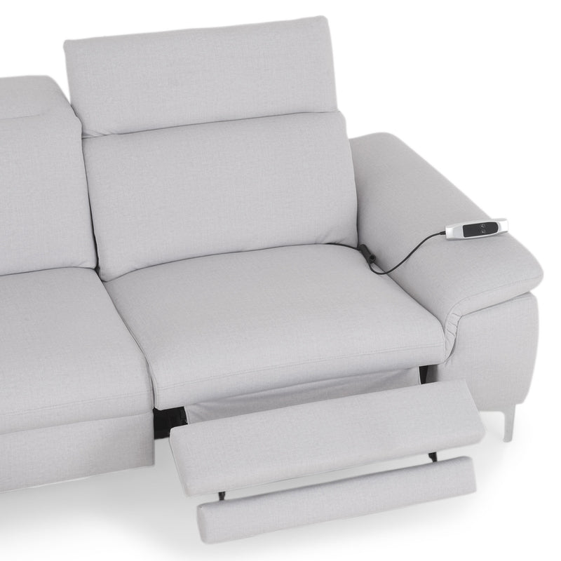 SOUND Colțar șezlong stânga/dreapta, 1 recliner electric și mecanism tetiere, stofă