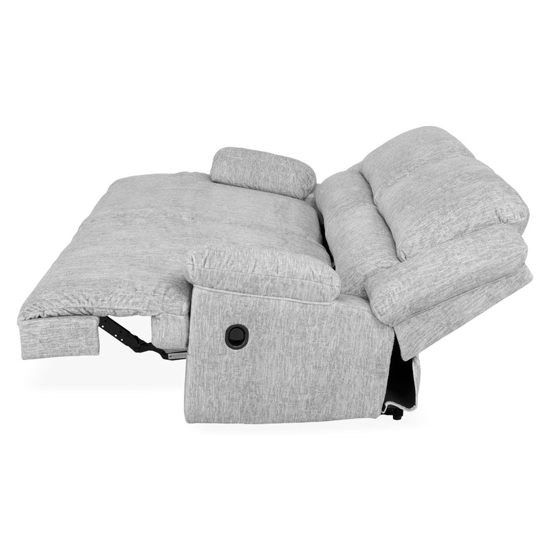 DERBY Canapea 3 locuri cu 2 reclinere manuale, stofă