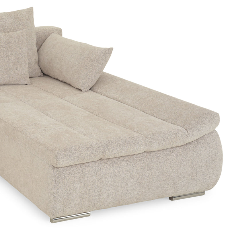 DIAZ Colțar extensibil, șezlong stânga/dreapta, ladă depozitare inclusă, stofă