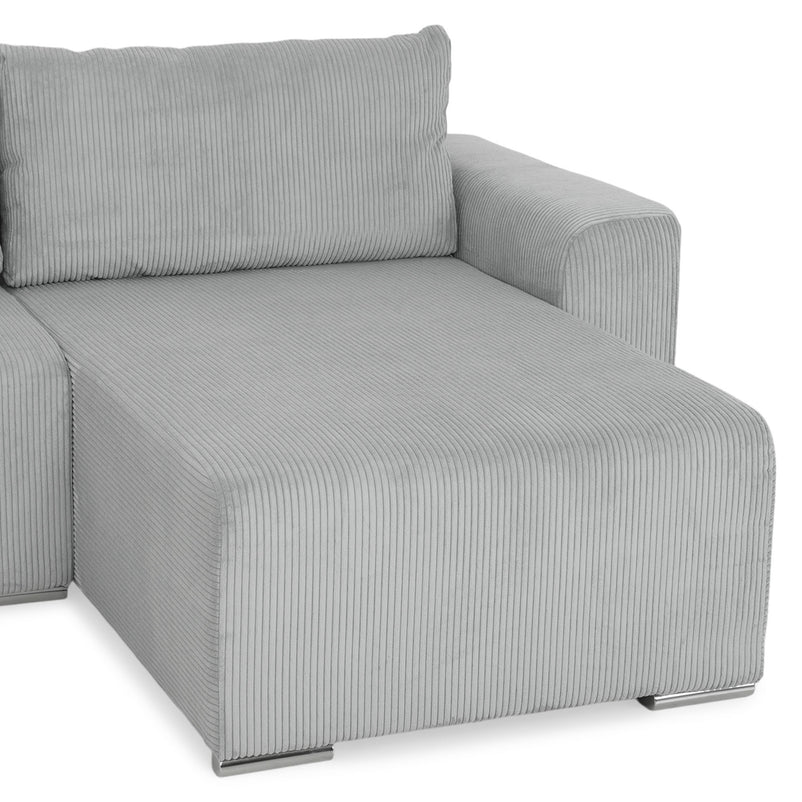 ONDINE Colțar extensibil, șezlong interschimbabil, ladă depozitare, stofă