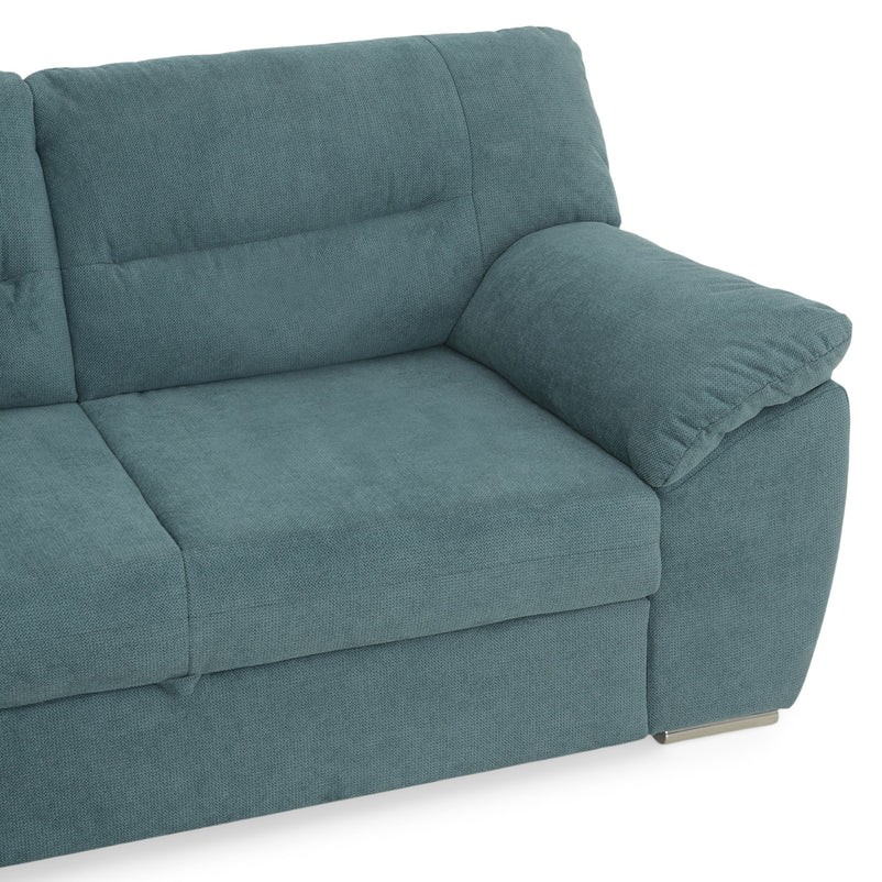 CELIA Canapea extensibilă, șezlong stânga/dreapta, spațiu depozitare, stofă