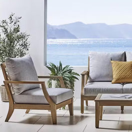 FRANCO Set mobilier terasă/grădină, 2 scaune, canapea și măsuță cafea