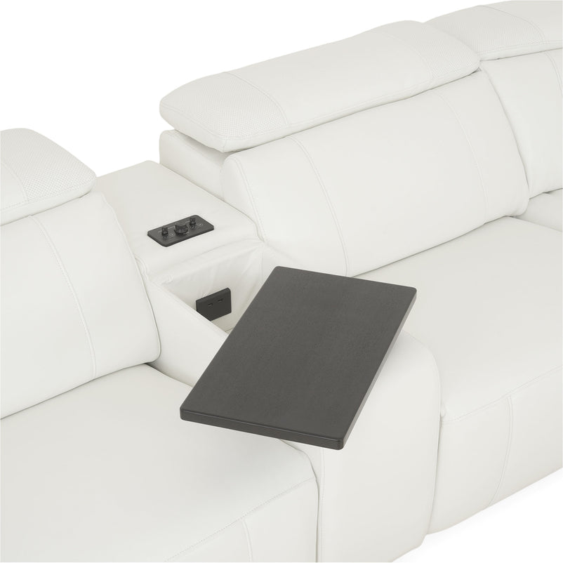 CINECITTA Colțar șezlong stânga/dreapta, 2 reclinere electrice, mecanism tetieră, USB, sistem sunet, piele