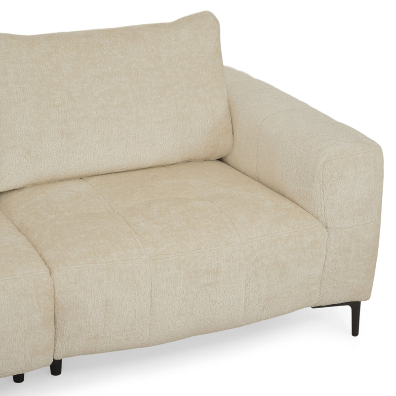 KARSTON Colțar cu șezlong stânga/dreapta, recliner electric, stofă