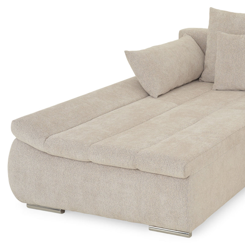 DIAZ Colțar extensibil, șezlong stânga/dreapta, ladă depozitare inclusă, stofă