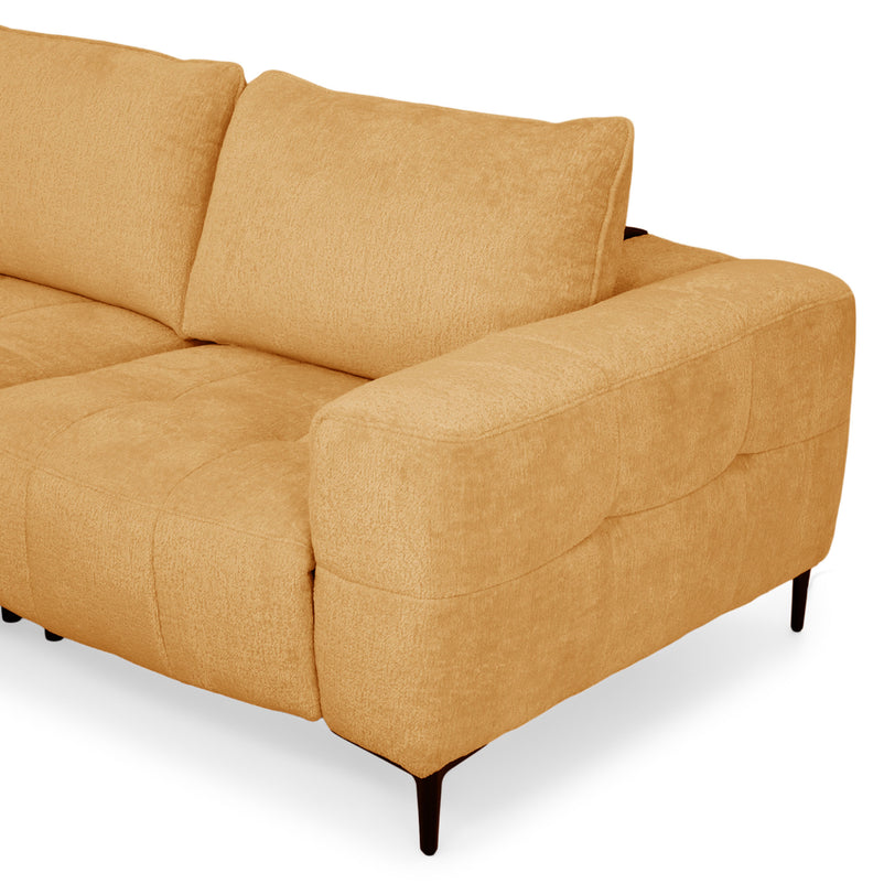 KARSTON Colțar cu șezlong stânga/dreapta, recliner electric, stofă