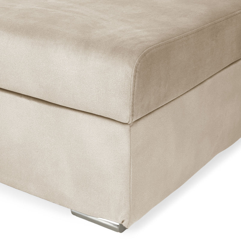 DRAGO Colțar extensibil, șezlong interschimbabil cu ladă depozitare, stofă