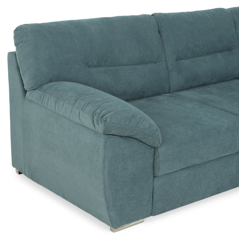 CELIA Canapea extensibilă, șezlong stânga/dreapta, spațiu depozitare, stofă