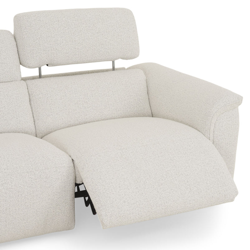 ADDISON Colțar, 2 reclinerele electrice, lampă, încărcare WIRELES și USB, stofă