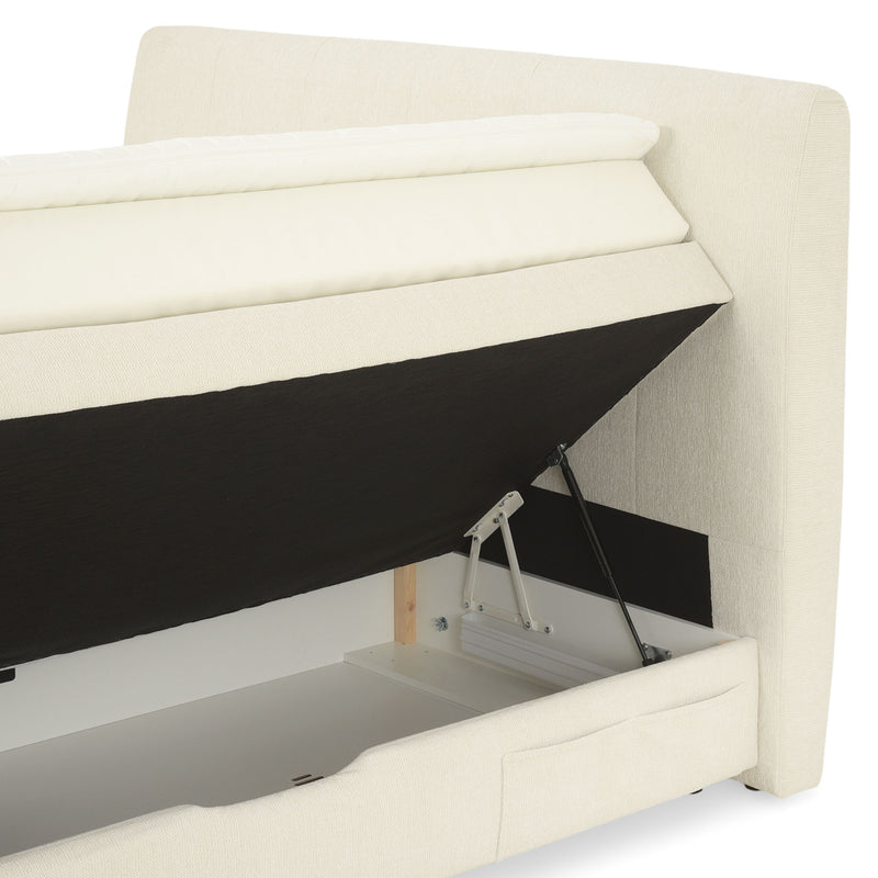 THANI Pat tapițat, 180x200cm, electric, boxspring, spațiu depozitare, saltea, spațiu TV incluse