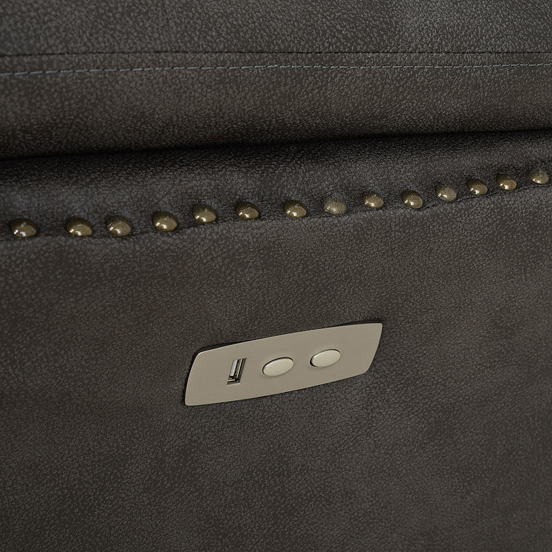 CROWSON Canapea 3 locuri, reclinere electrice, stofă