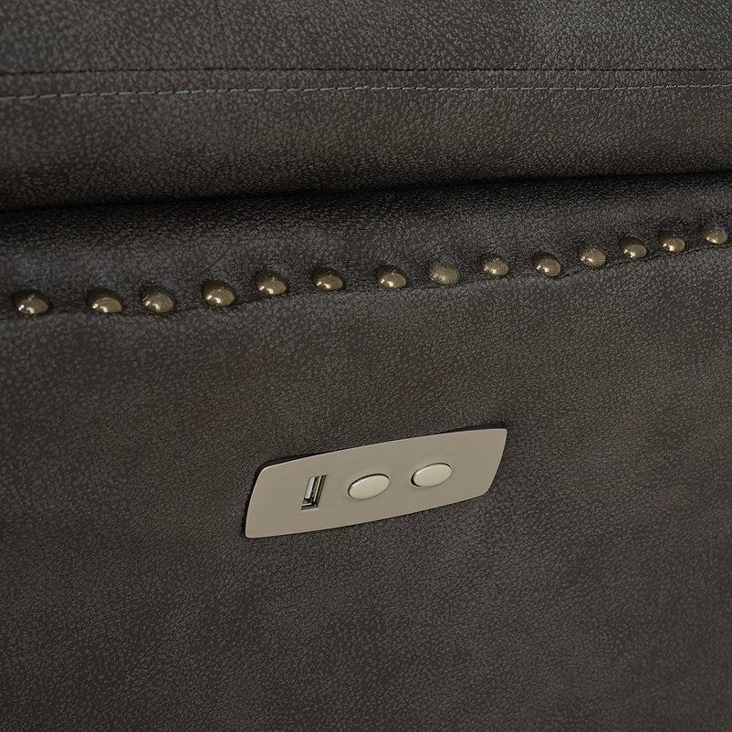 CROWSON Canapea 3 locuri, reclinere electrice, stofă