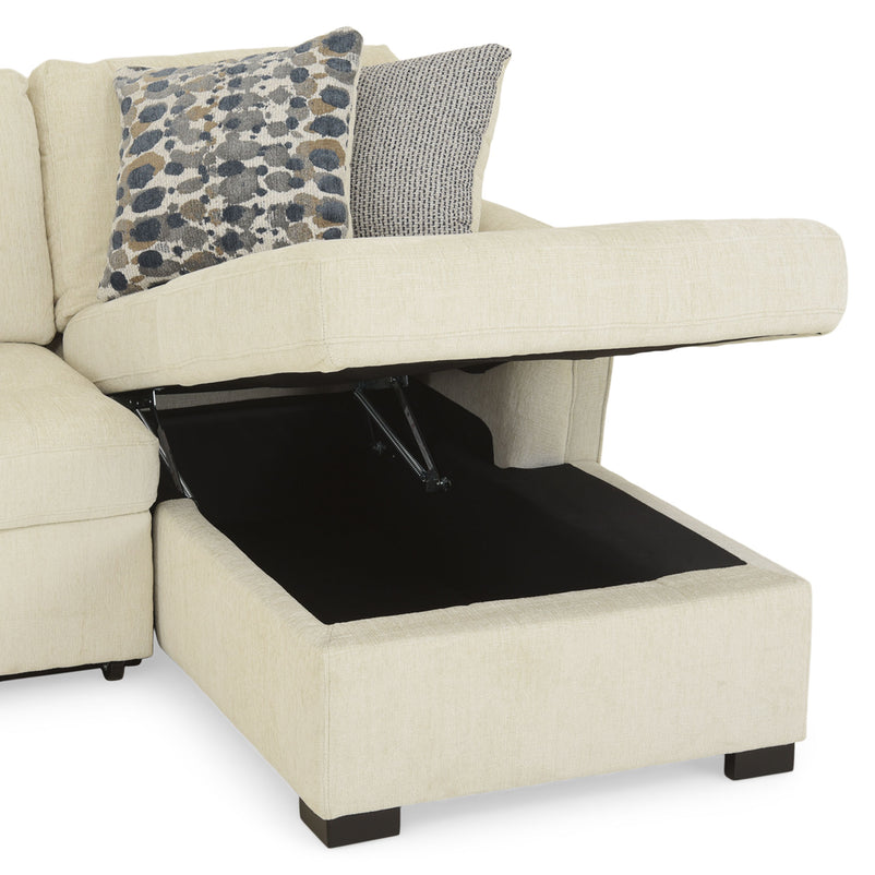 ASCOLI Colțar extensibil, șezlong stânga/dreapta, 4 perne decor incluse, stofă