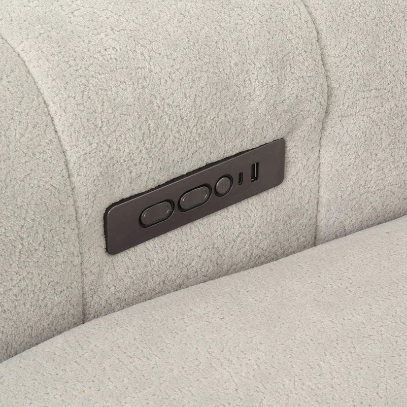 WELBY Colțar, recliner electric, șezlong stânga/dreapta, mecanism tetiere, stofă