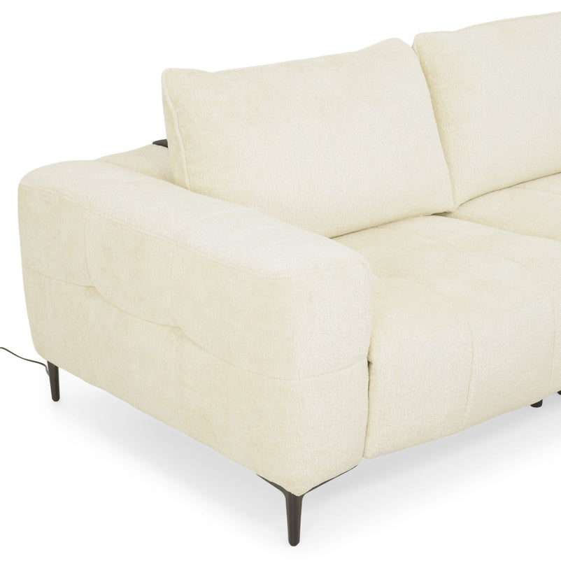 KARSTON Colțar cu șezlong stânga/dreapta, recliner electric, stofă