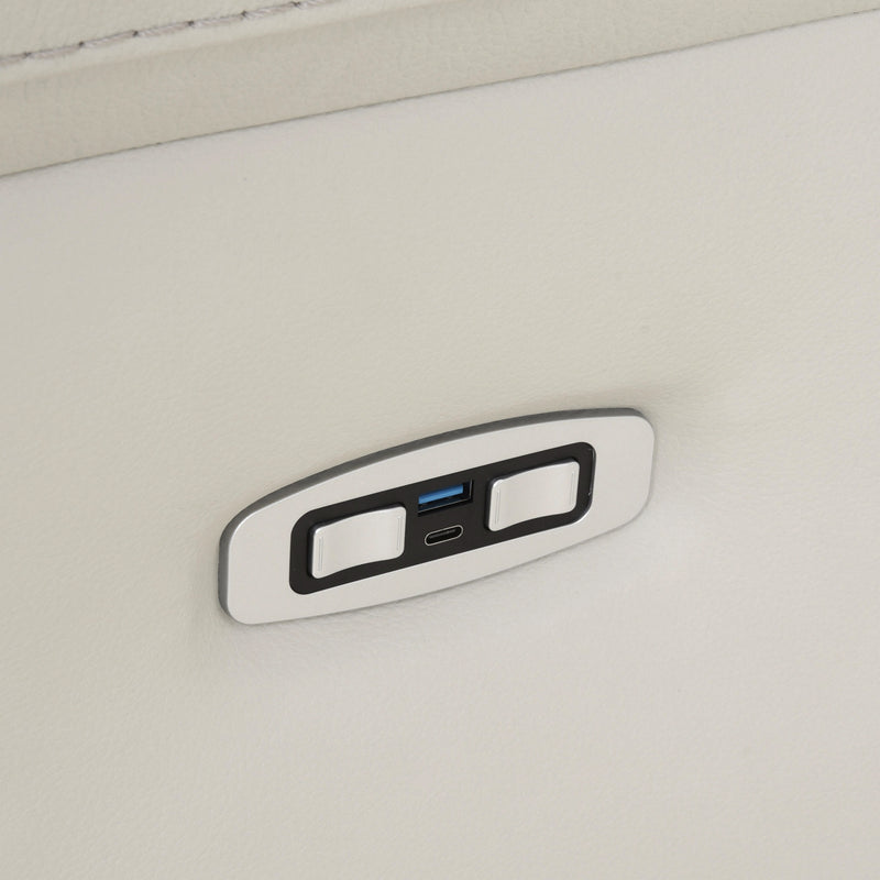 SUNNERST Canapea 2 locuri, 2 reclinere electrice, USB și consolă depozitare incluse, piele