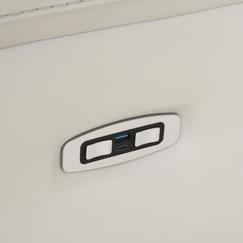 SUNNERST Canapea 2 locuri, 2 reclinere electrice, USB și consolă depozitare incluse, piele