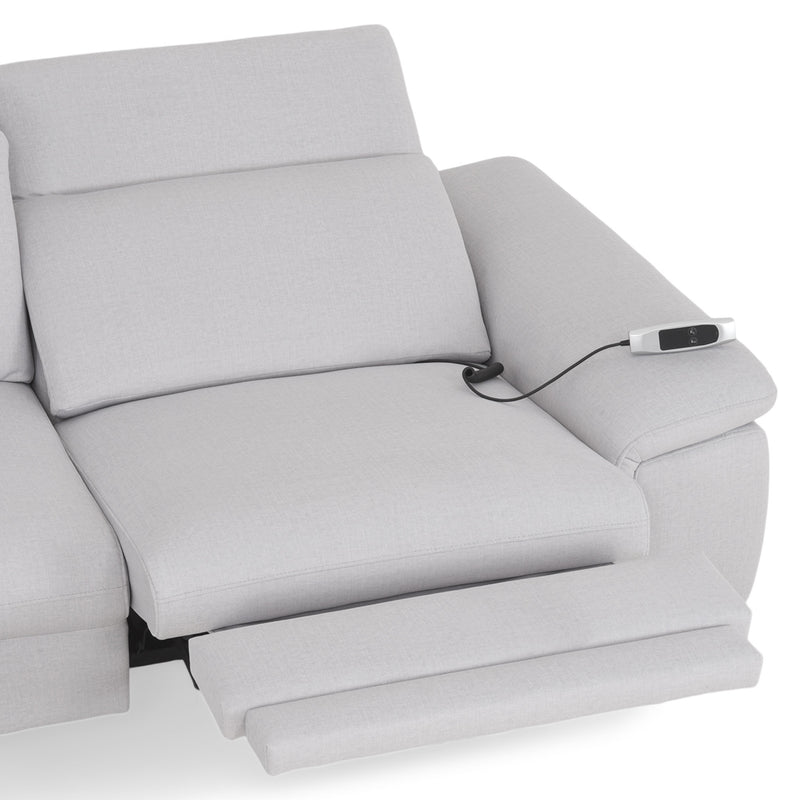 SOUND Colțar șezlong stânga/dreapta, 1 recliner electric și mecanism tetiere, stofă