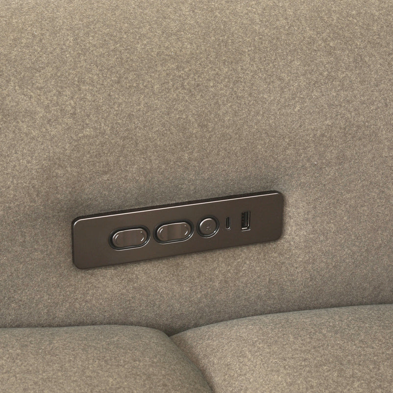 WISNER Canapea 2 locuri, 2 reclinere electrice, mecanism electric tetiere, stofă