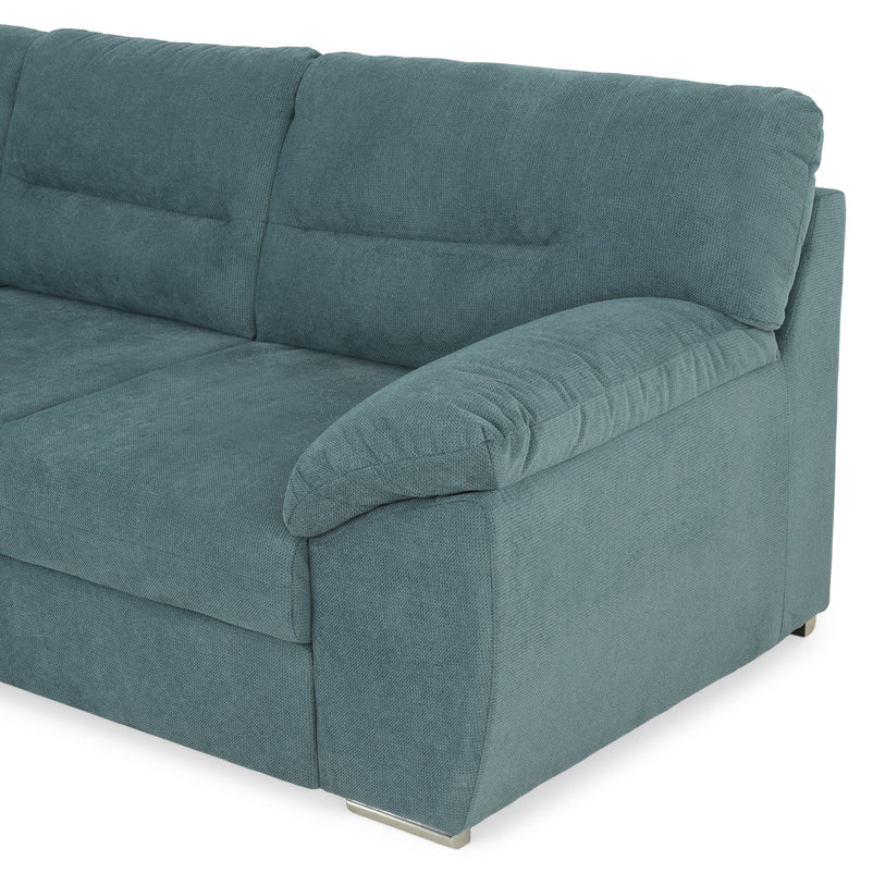 CELIA Canapea extensibilă, șezlong stânga/dreapta, spațiu depozitare, stofă