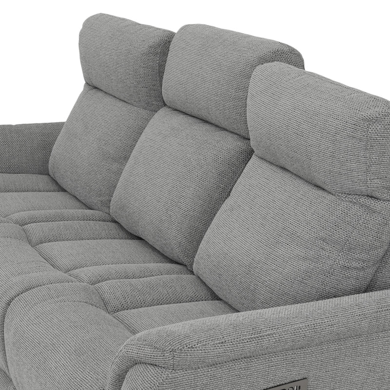 BARTON Canapea 3 locuri, 2 reclinere electrice, stofă