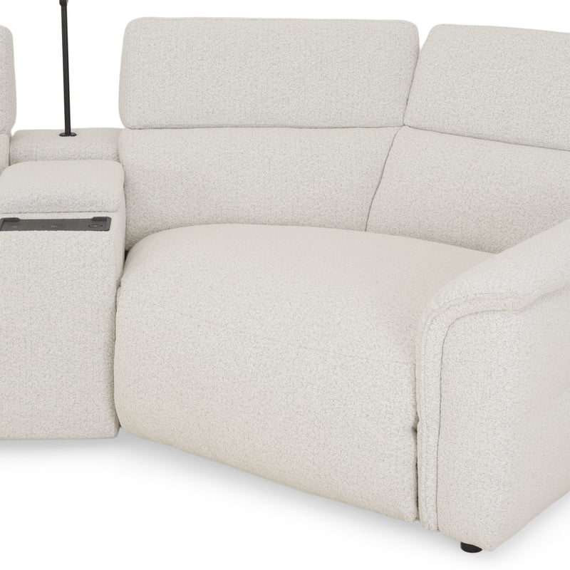 ADDISON Colțar, 2 reclinerele electrice, lampă, încărcare USB, stofă