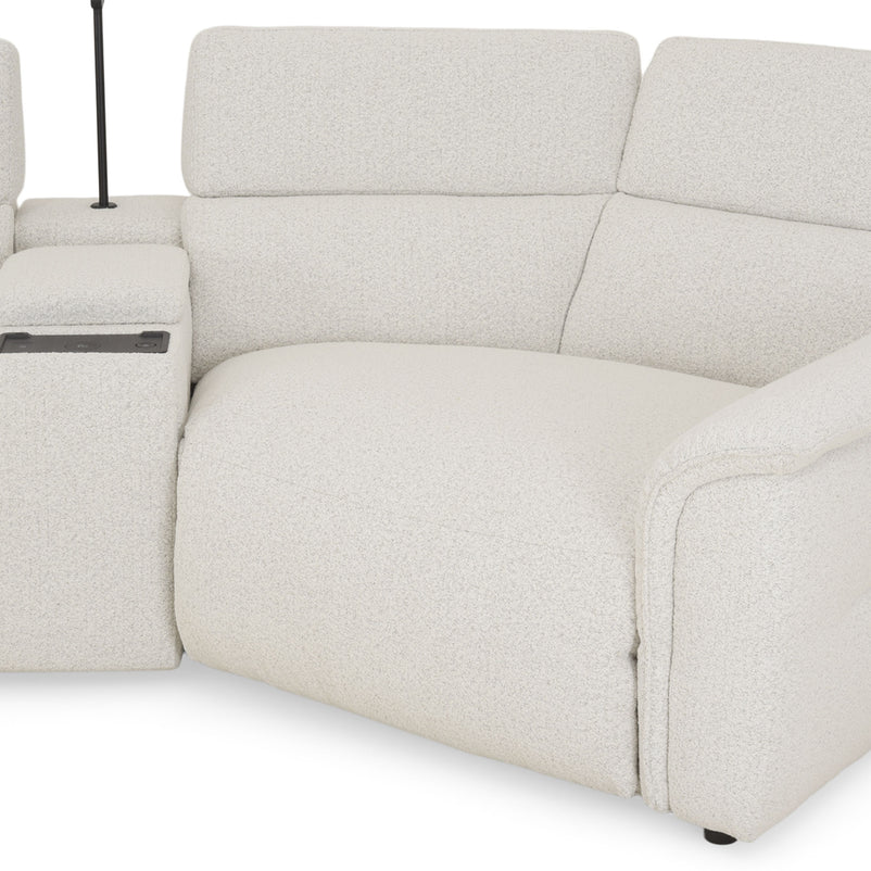ADDISON Colțar, 2 reclinerele electrice, lampă, încărcare USB, stofă