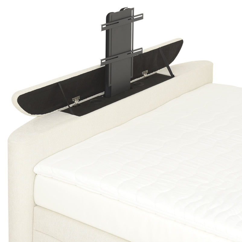 THANI Pat tapițat, 180x200cm, electric, boxspring, spațiu depozitare, saltea, spațiu TV incluse