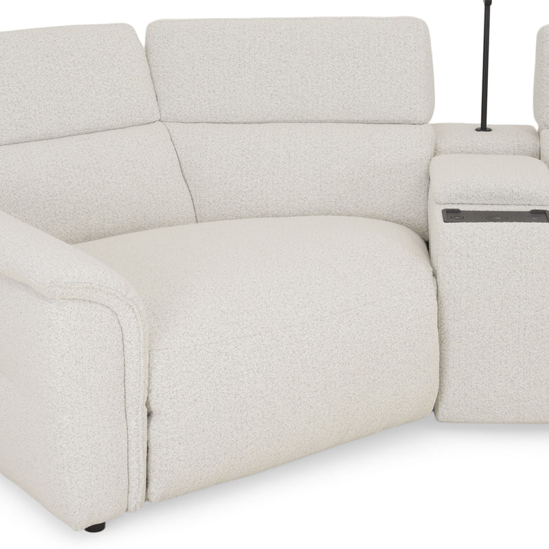 ADDISON Colțar, 2 reclinerele electrice, lampă, încărcare WIRELES și USB, stofă