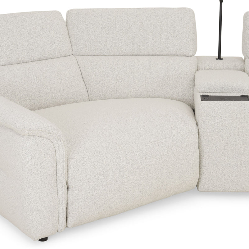 ADDISON Colțar, 2 reclinerele electrice, lampă, încărcare WIRELES și USB, stofă