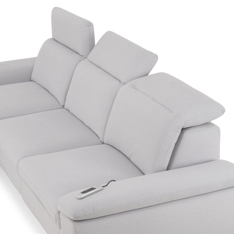 SOUND Colțar șezlong stânga/dreapta, 1 recliner electric și mecanism tetiere, stofă
