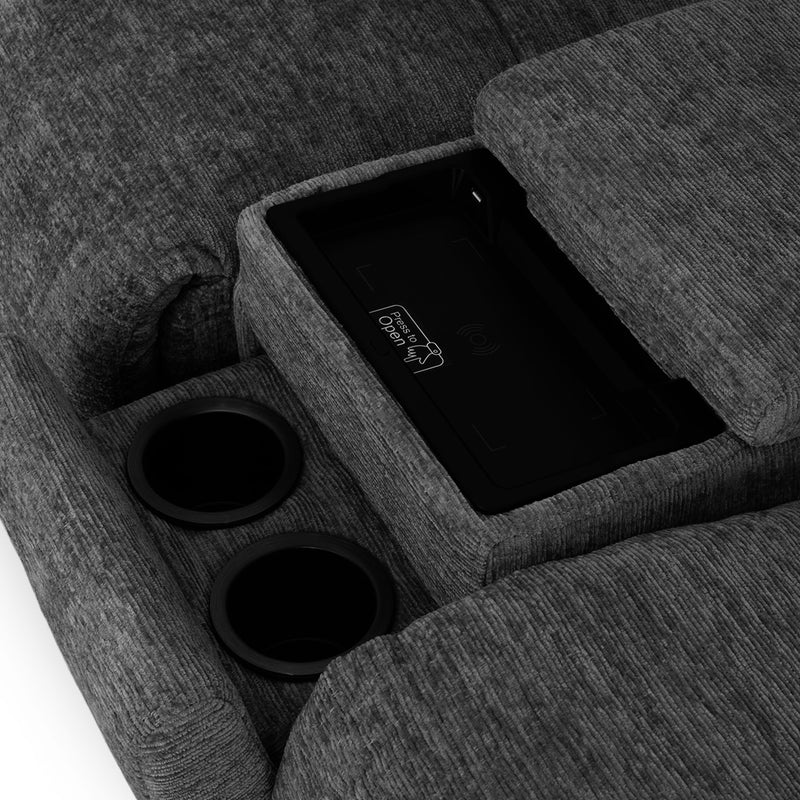 BRICE Ansamblu colțar 3 reclinere electrice , mecanism tetiere, wireless, USB, stofă
