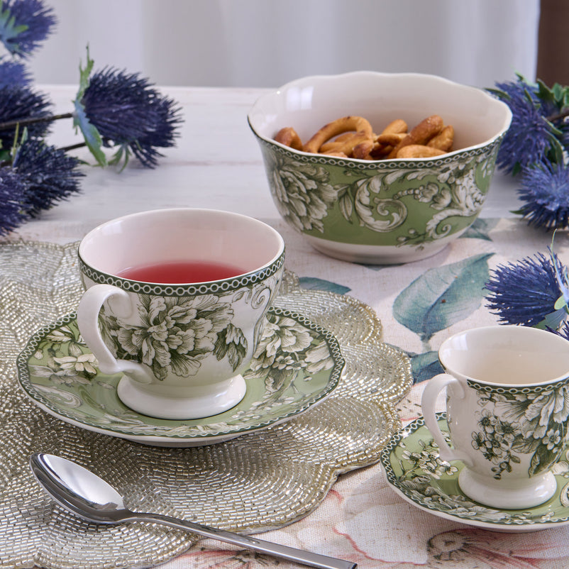 ADELAIDE Ceașcă și farfurioară, porțelan, 220ml