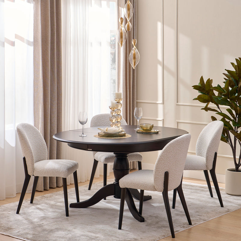 CHOCOLATE Masă rotundă extensibilă cu picior