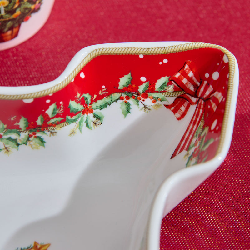 MAGIC CHRISTMAS Platou servire, porțelan, L.27cm