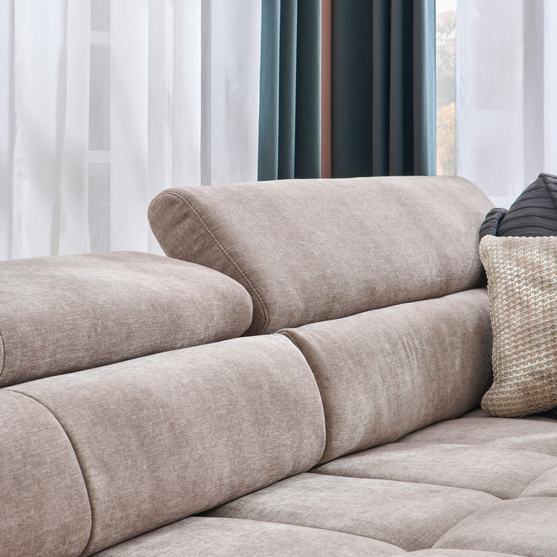 FILLIPAColțar extensibil, șezlong stânga/dreapta, stofă