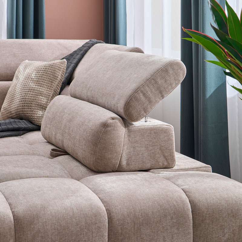 FILLIPAColțar extensibil, șezlong stânga/dreapta, stofă