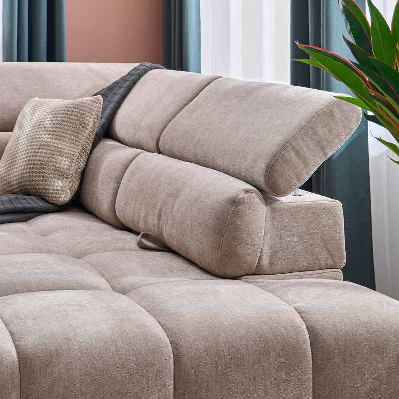 FILLIPAColțar extensibil, șezlong stânga/dreapta, stofă